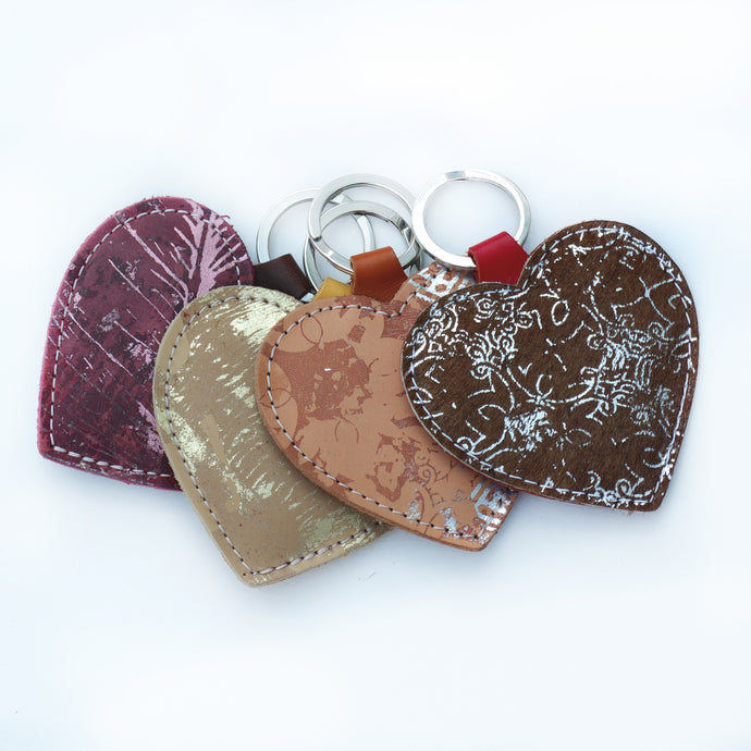 Leather Heart Keyrings - J D'Cruz