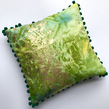 Small Pom Pom Green Cushion - J D'Cruz