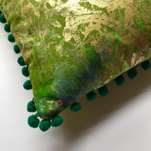 Small Pom Pom Green Cushion - J D'Cruz